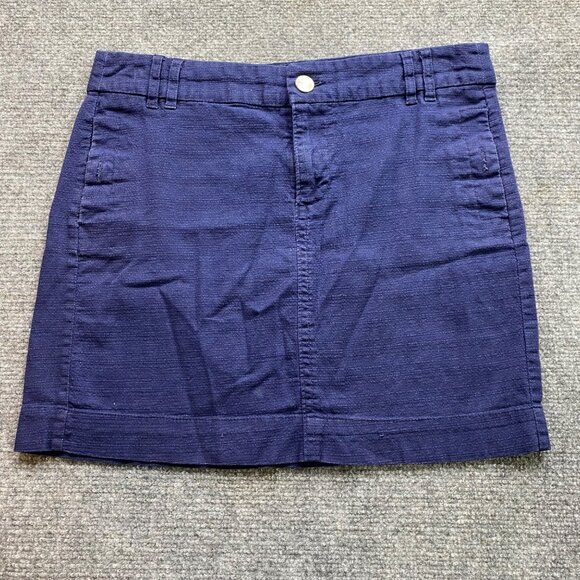 Gap Skirt Women's 2 Blue Mini 15" L Stretch Navy Button Pockets Beach Preppy‎ - Picture 1 of 7